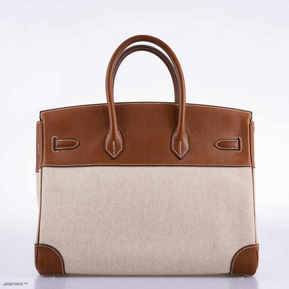 Hermes Birkin 35 Toile & Barenia with Palladium Hardware Hermes