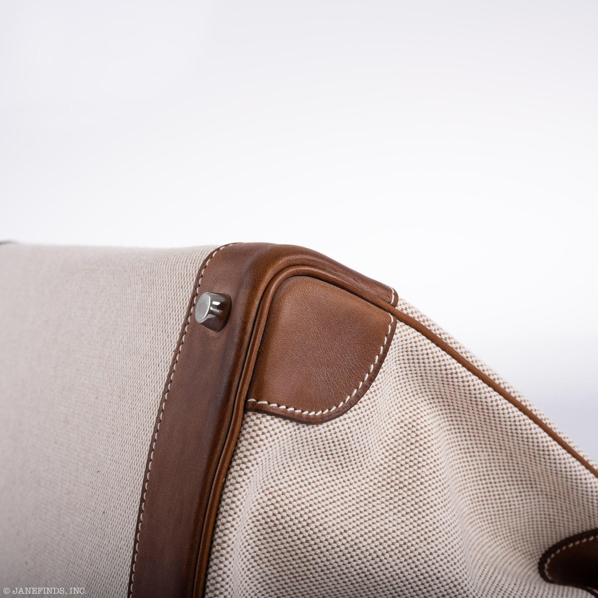 Hermes Birkin 35 Toile & Barenia with Palladium Hardware Hermes