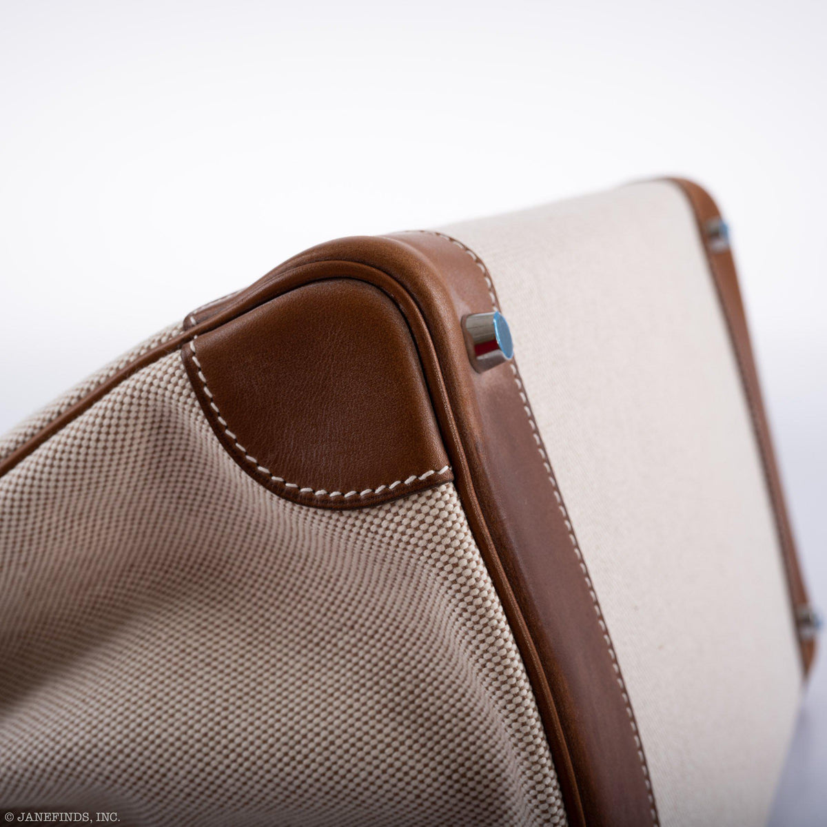 Hermes Birkin 35 Toile & Barenia with Palladium Hardware Hermes
