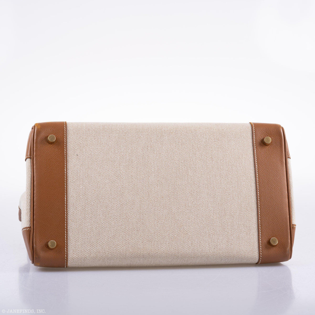 Hermes Birkin 35 Toile & Gold Epsom Gold Hardware Hermes