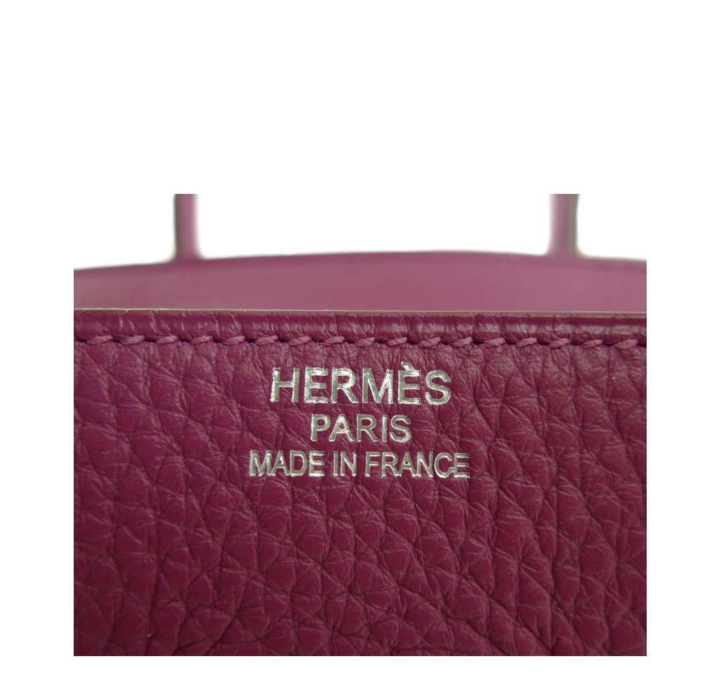 Hermes Birkin 35 Tosca Clemence Leather Palladium Hardware BagAg