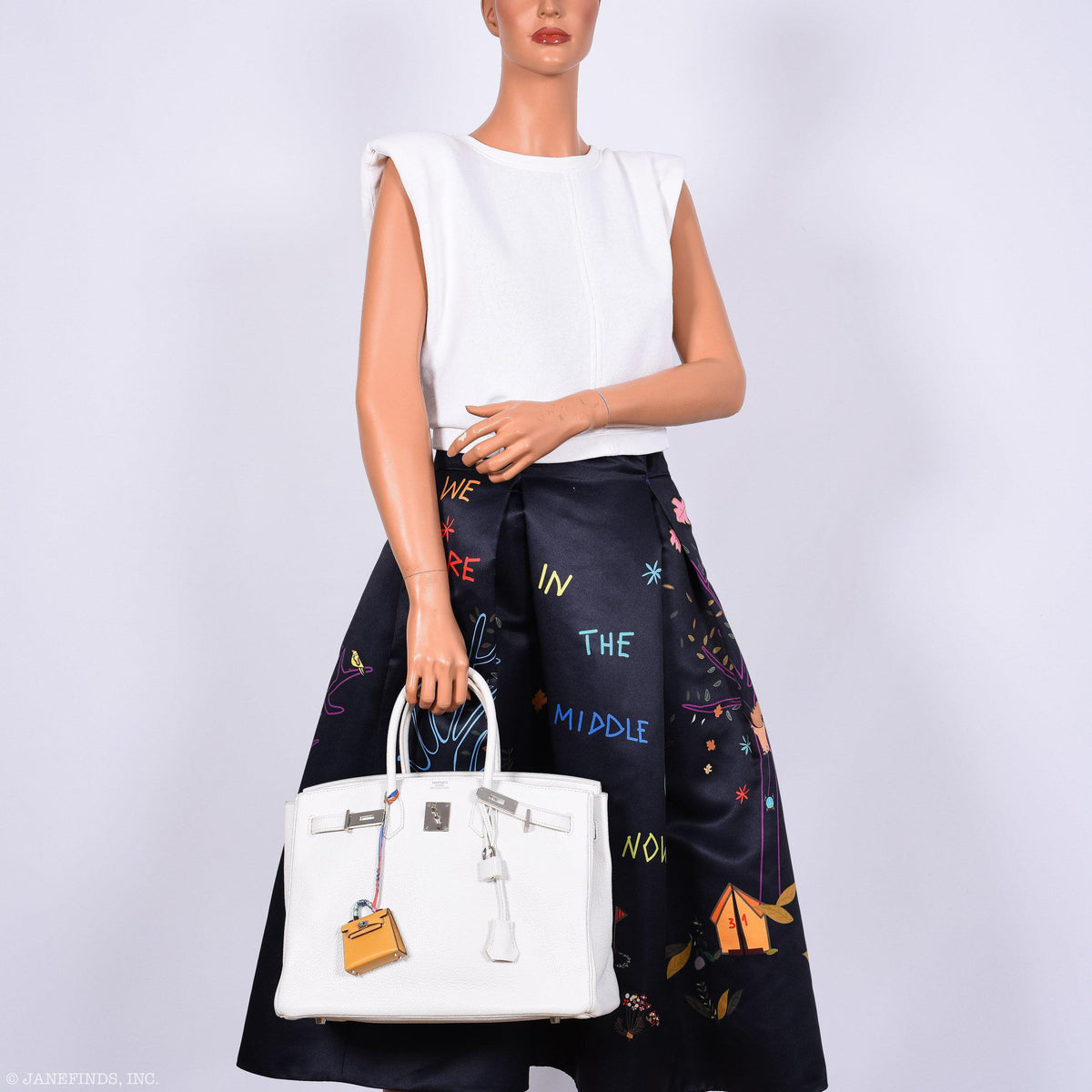 Hermes Birkin 35 White Clemence leather Palladium Hardware Hermes