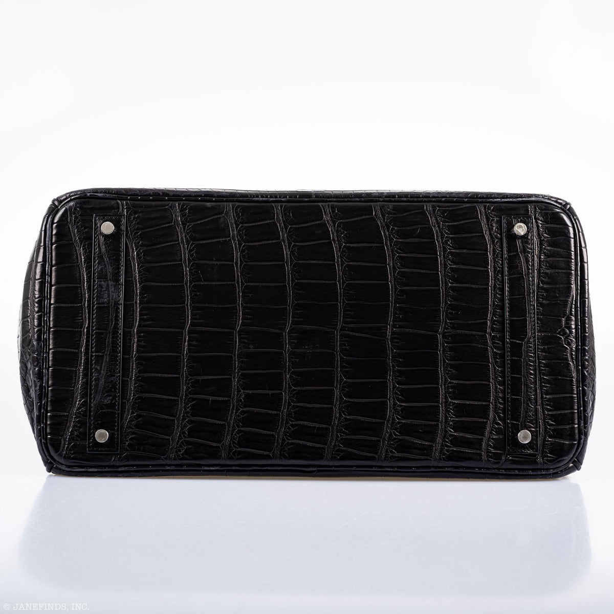 Hermes Birkin 40 Black Matte Porosus Crocodile Palladium Hardware Hermes