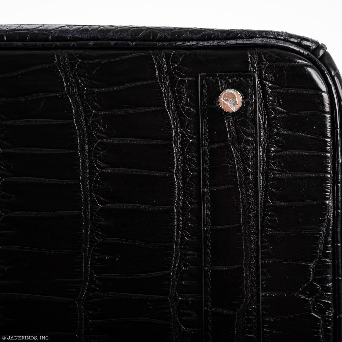 Hermes Birkin 40 Black Matte Porosus Crocodile Palladium Hardware Hermes