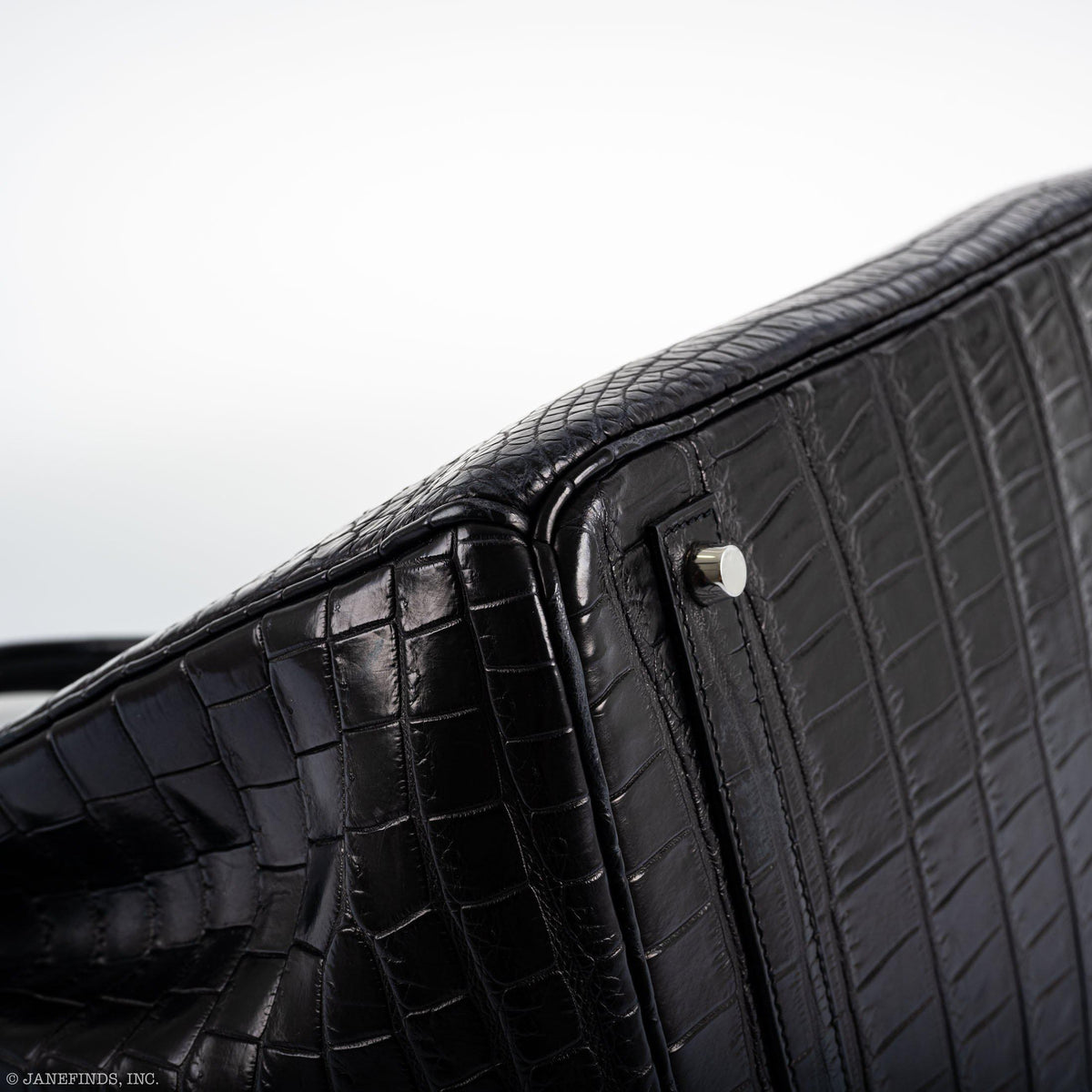 Hermes Birkin 40 Black Matte Porosus Crocodile Palladium Hardware Hermes