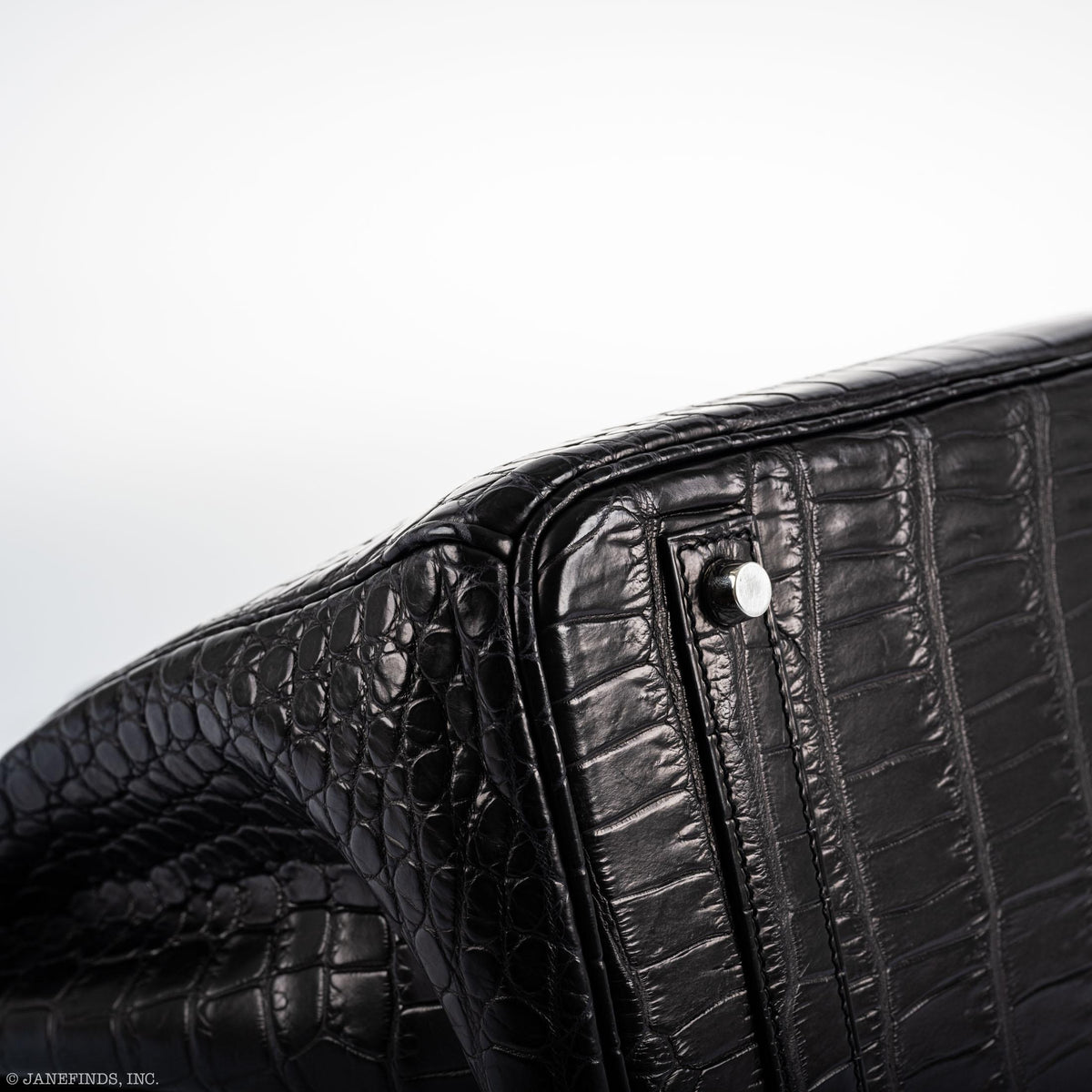 Hermes Birkin 40 Black Matte Porosus Crocodile Palladium Hardware Hermes