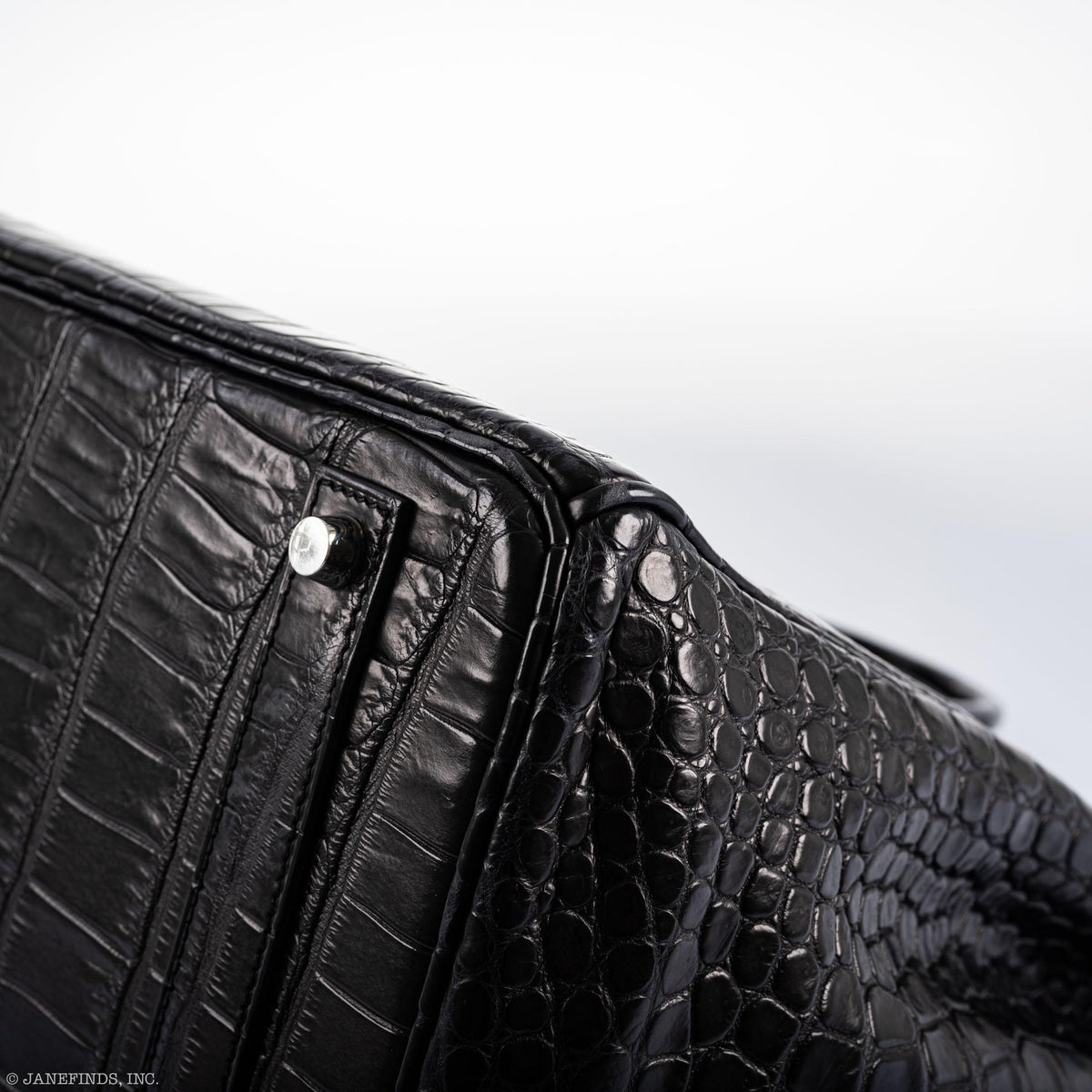 Hermes Birkin 40 Black Matte Porosus Crocodile Palladium Hardware Hermes