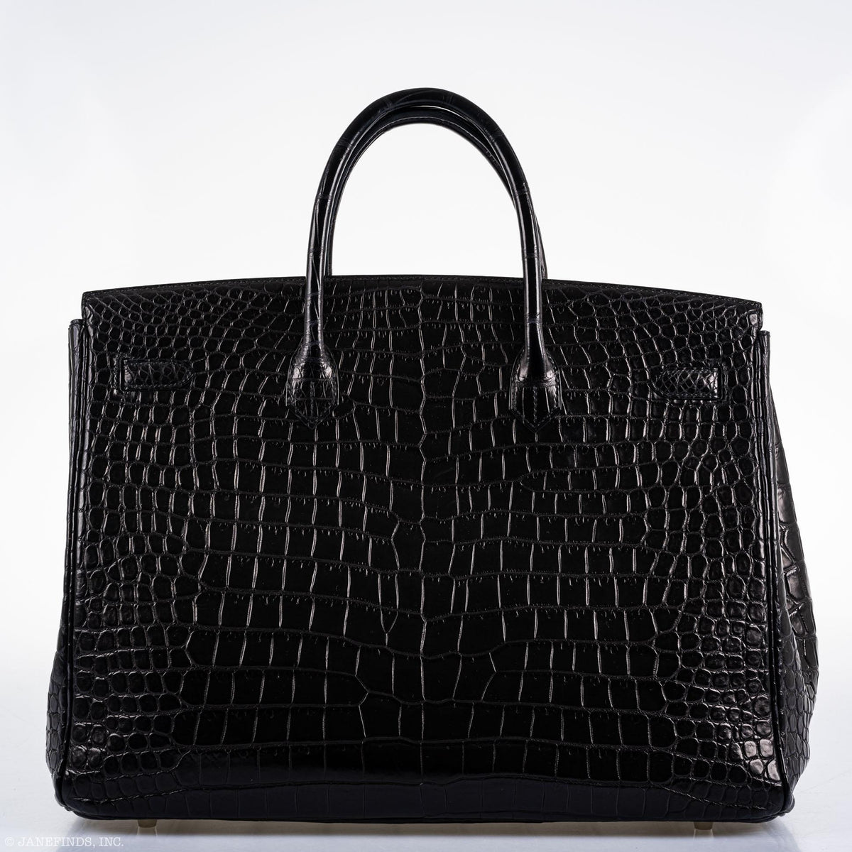 Hermes Birkin 40 Black Matte Porosus Crocodile Palladium Hardware Hermes