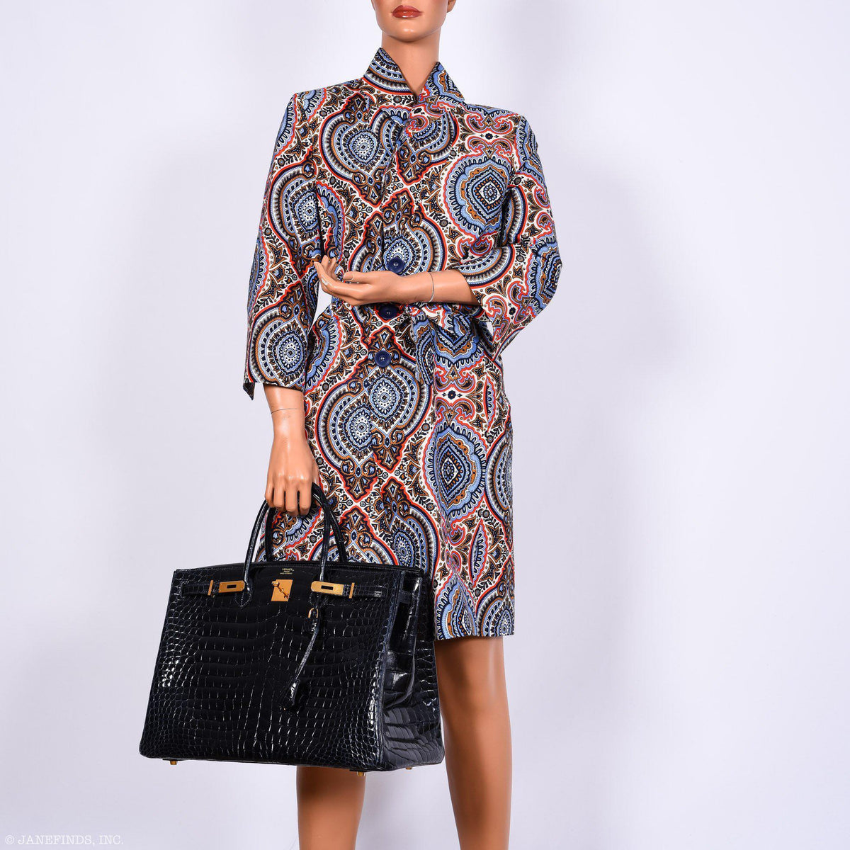 Hermes Birkin 40 Blue Nuit Porosus Crocodile Gold Hardware Hermes