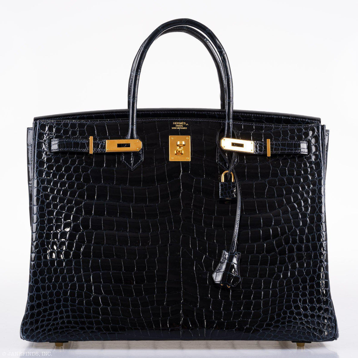 Hermes Birkin 40 Blue Nuit Porosus Crocodile Gold Hardware Hermes