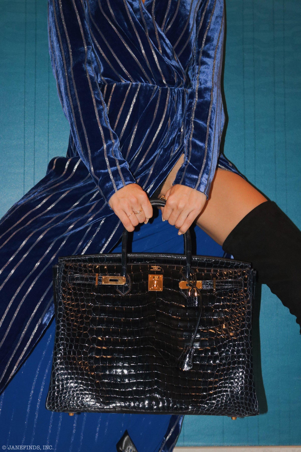 Hermes Birkin 40 Blue Nuit Porosus Crocodile Gold Hardware Hermes