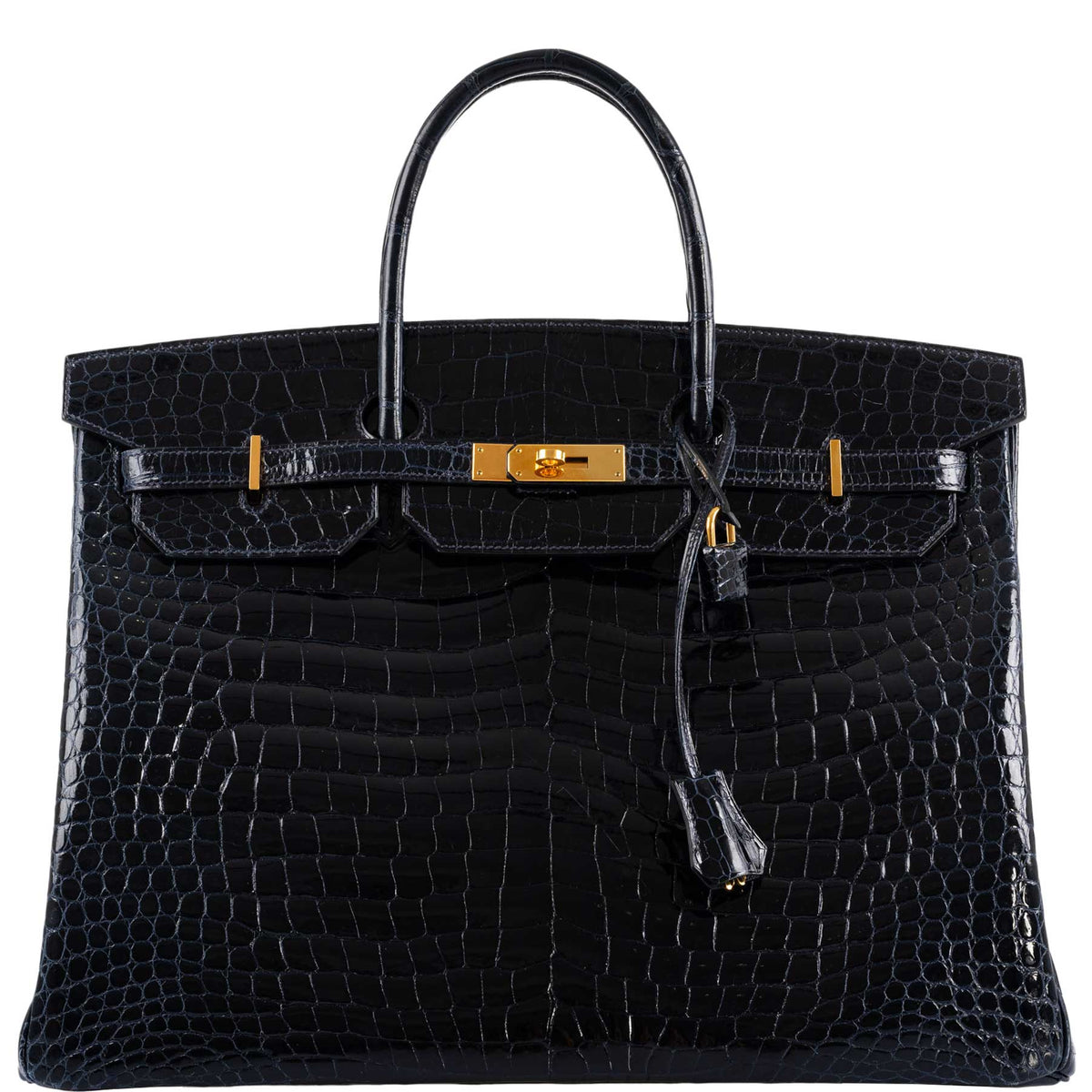 Hermes Birkin 40 Blue Nuit Porosus Crocodile Gold Hardware Hermes