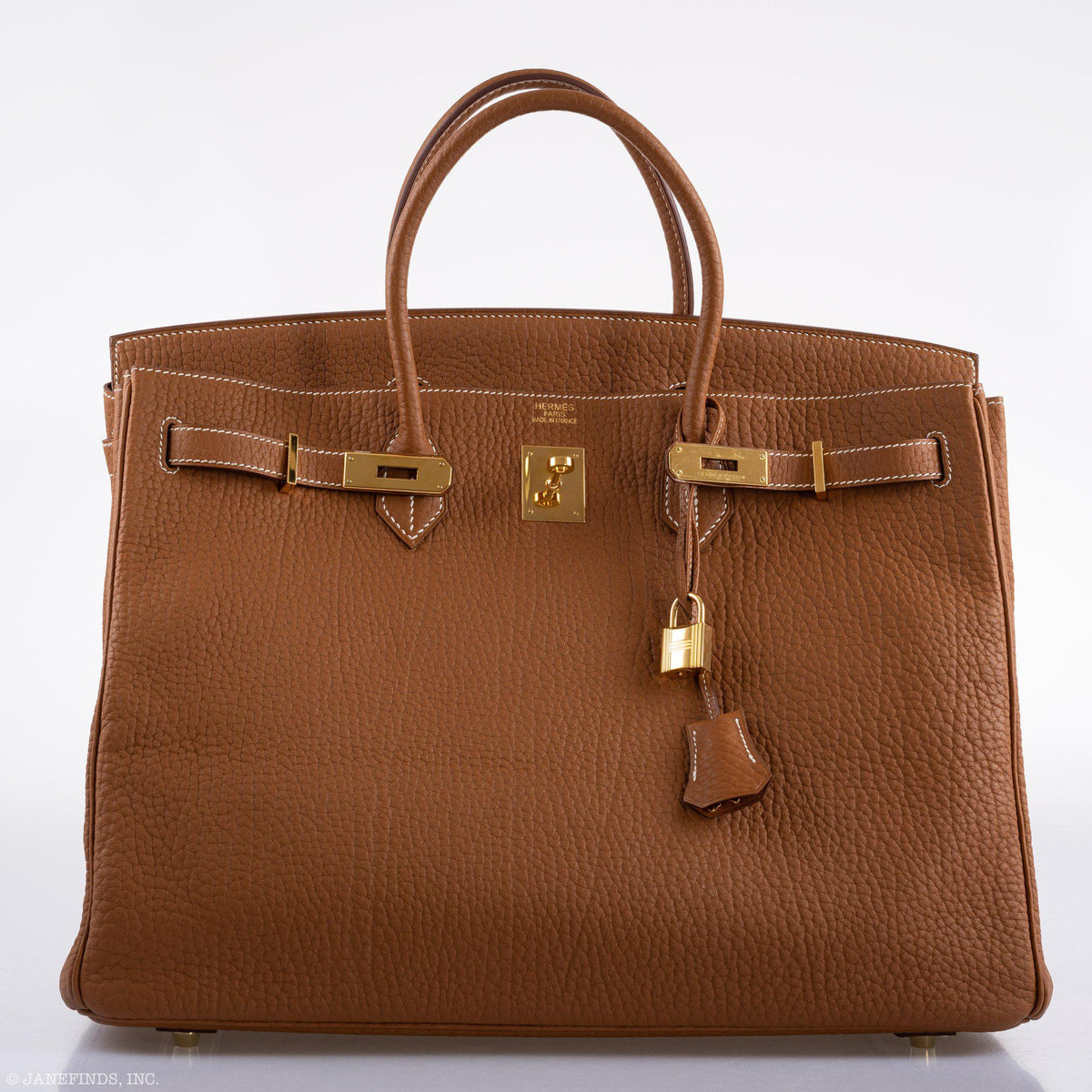 Hermes Birkin 40 Gold Fjord Leather Gold Hardware Hermes
