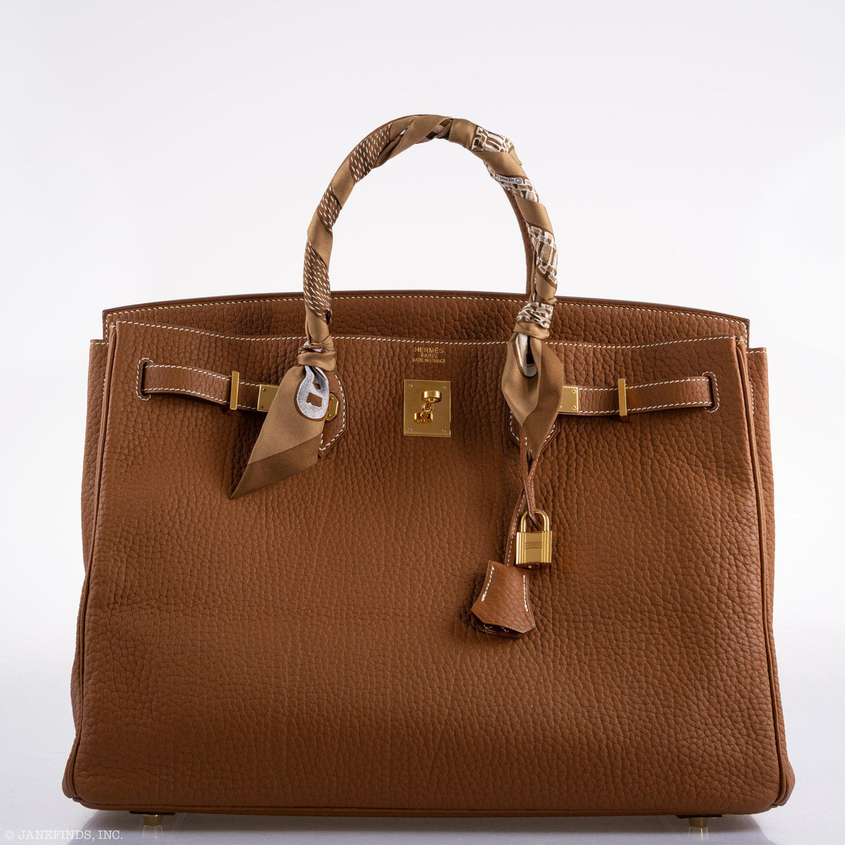 Hermes Birkin 40 Gold Fjord Leather Gold Hardware Hermes