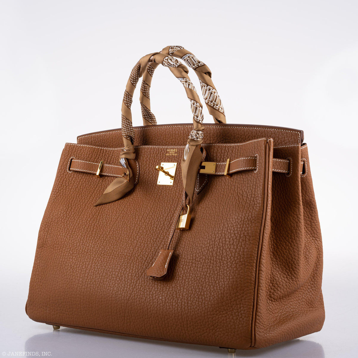 Hermes Birkin 40 Gold Fjord Leather Gold Hardware Hermes
