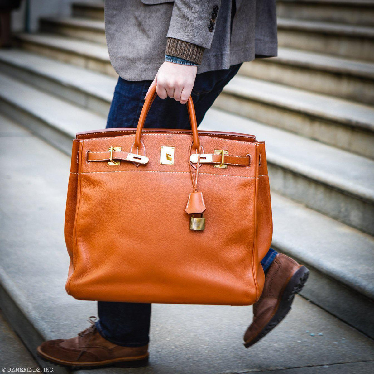 Hermes Birkin 45 HAC Etrusque Clemence Gold Hardware Hermes