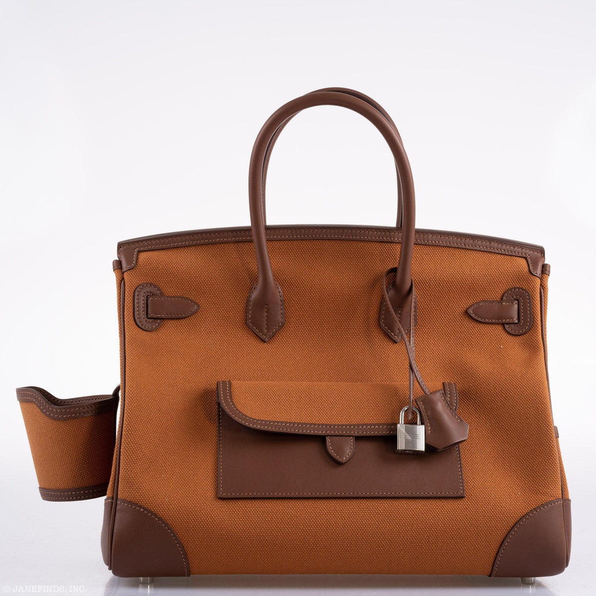 Hermes Birkin Cargo 35 Marron d’Inde Swift & Gold Canvas Palladium Hardware Hermes