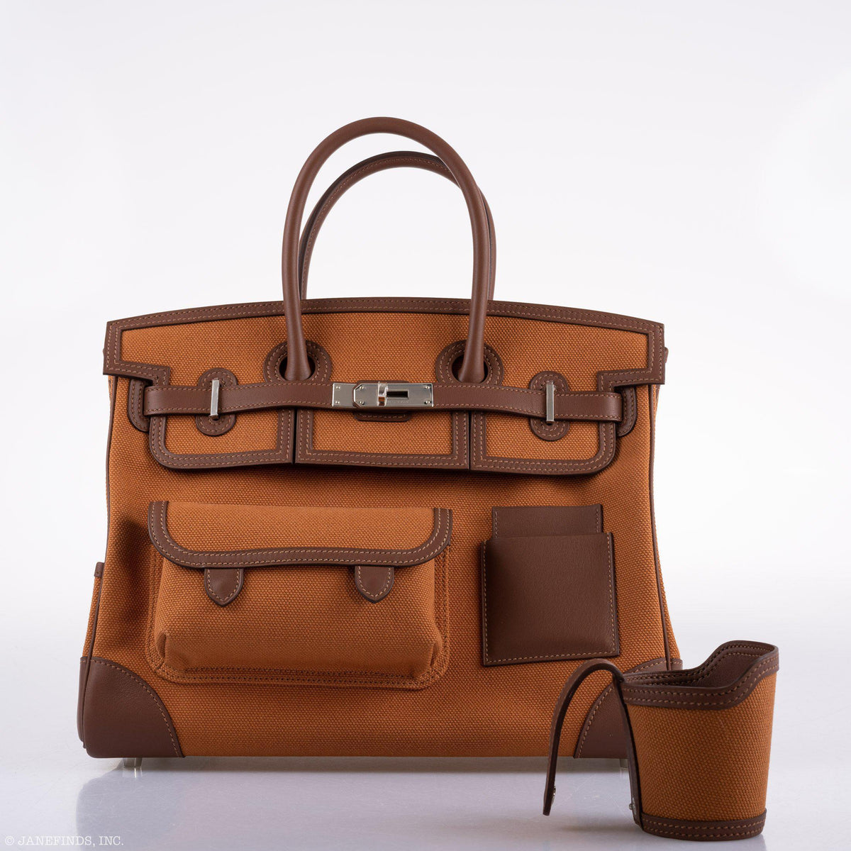Hermes Birkin Cargo 35 Marron d’Inde Swift & Gold Canvas Palladium Hardware Hermes