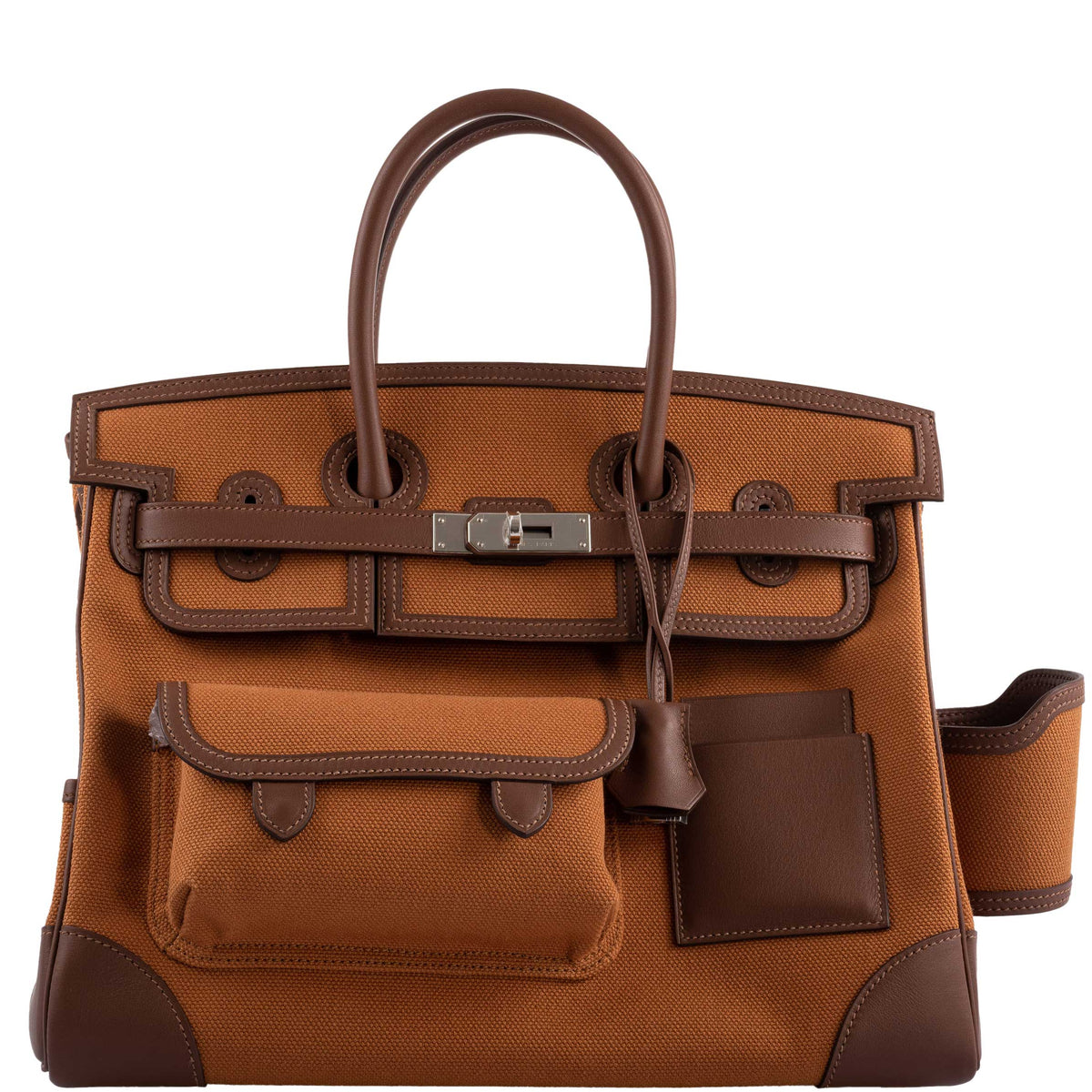 Hermes Birkin Cargo 35 Marron d’Inde Swift & Gold Canvas Palladium Hardware Hermes