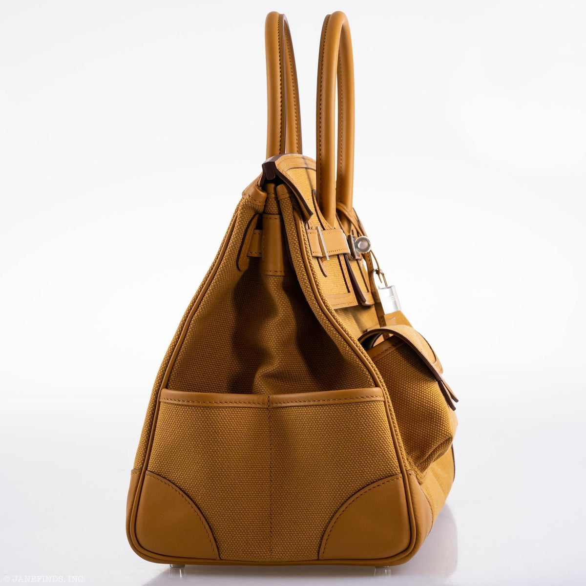 Hermes Birkin Cargo 35 Sesame Swift & Canvas Palladium Hardware Hermes