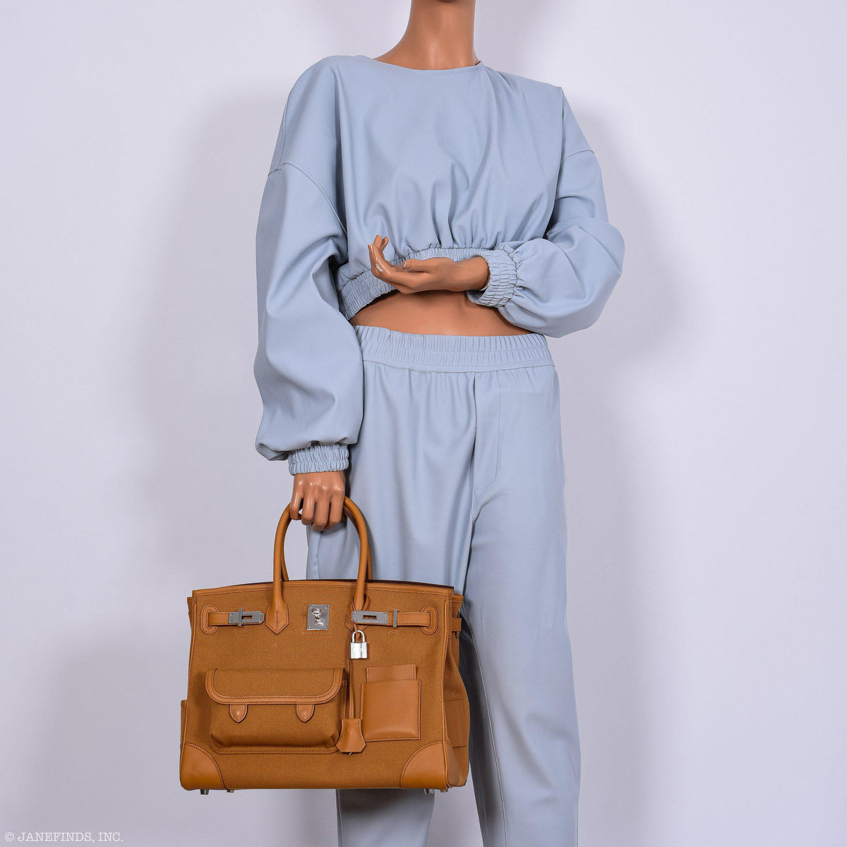 Hermes Birkin Cargo 35 Sesame Swift & Canvas Palladium Hardware Hermes