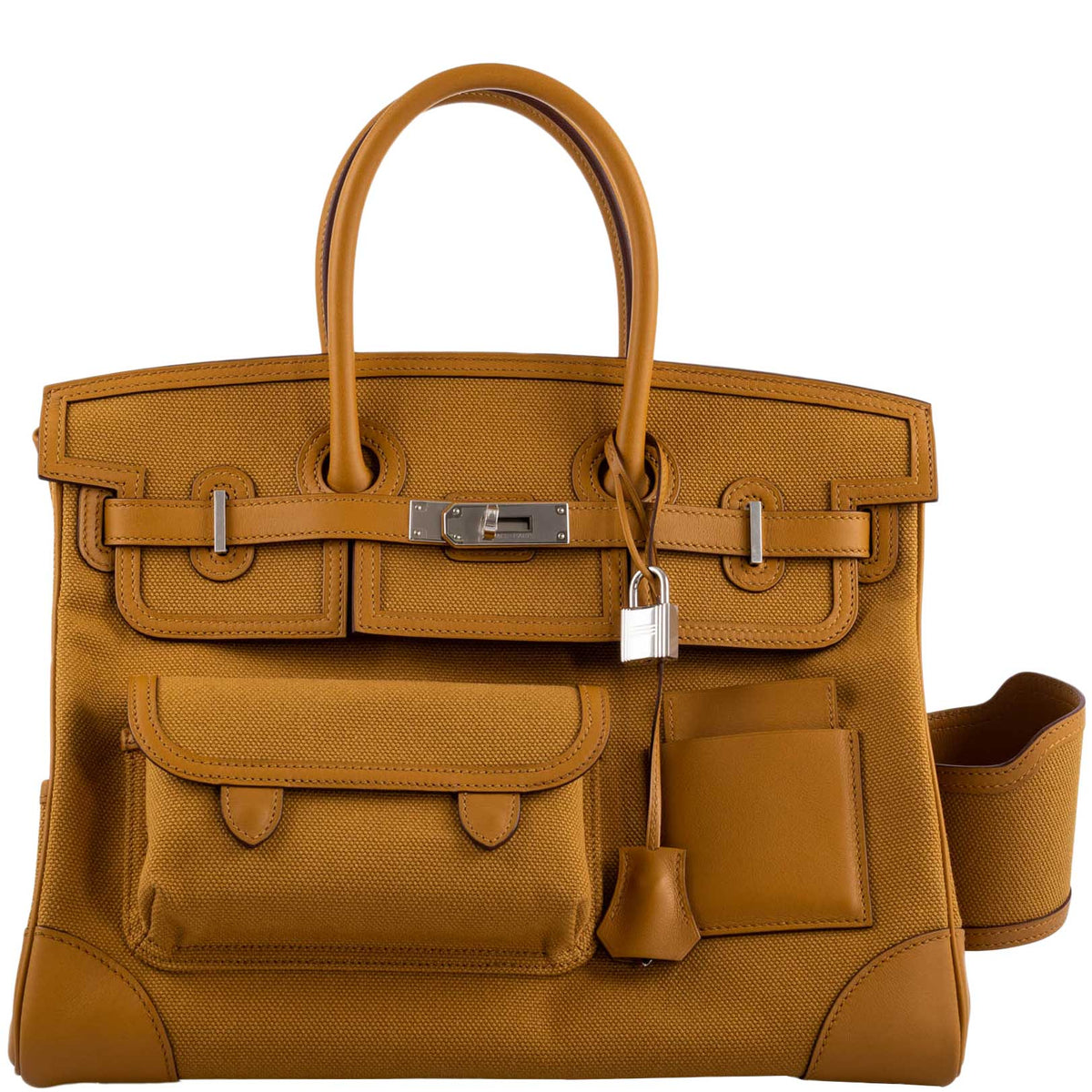 Hermes Birkin Cargo 35 Sesame Swift & Canvas Palladium Hardware Hermes
