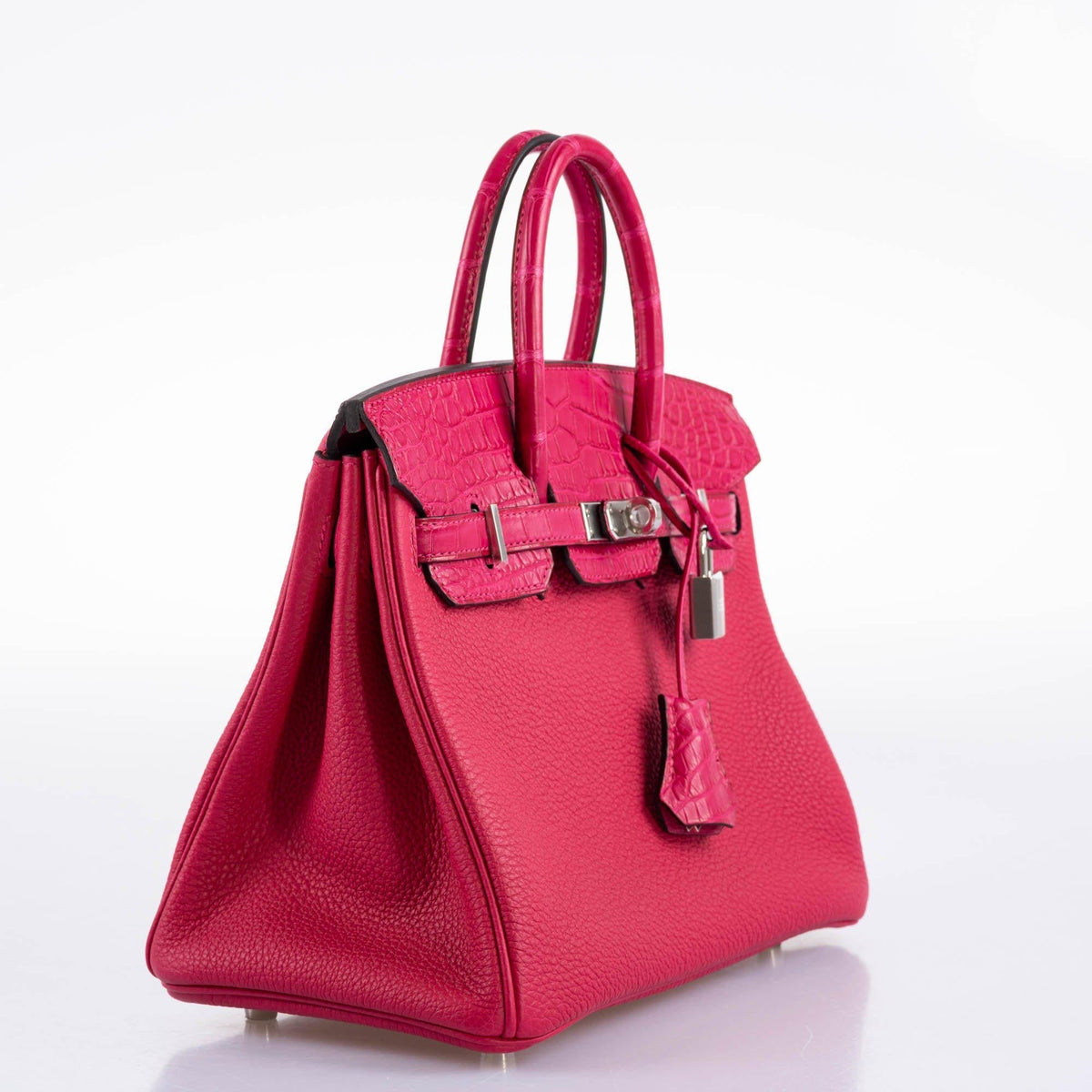 Hermes Birkin Touch 25 Framboise Togo & Matte Alligator Palladium Hardware Hermes