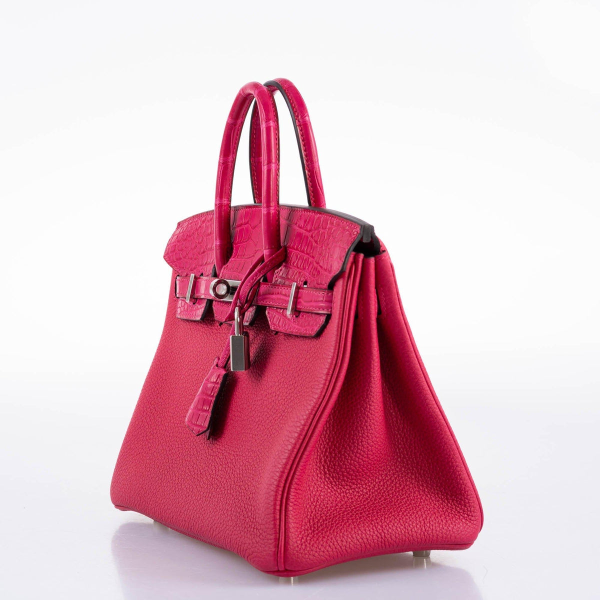 Hermes Birkin Touch 25 Framboise Togo & Matte Alligator Palladium Hardware Hermes