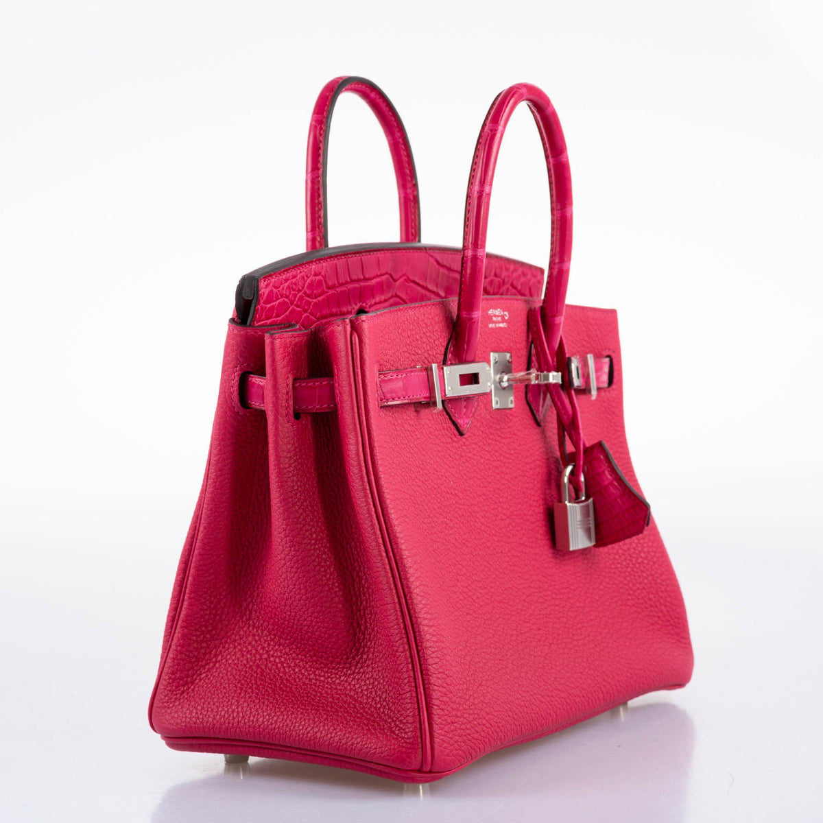Hermes Birkin Touch 25 Framboise Togo & Matte Alligator Palladium Hardware Hermes