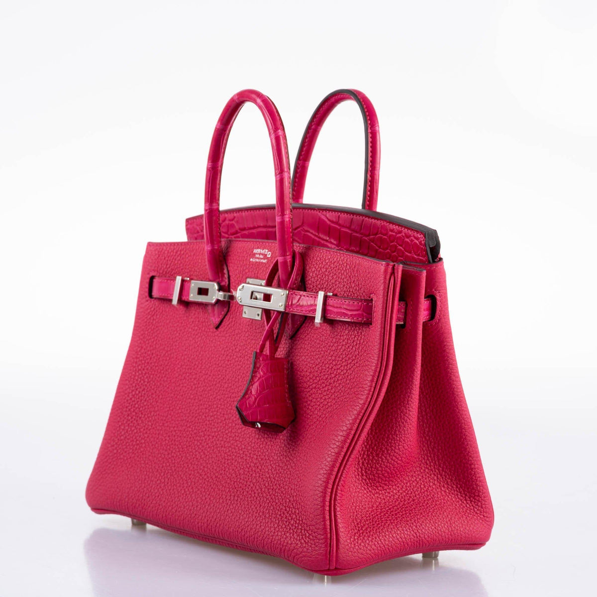 Hermes Birkin Touch 25 Framboise Togo & Matte Alligator Palladium Hardware Hermes