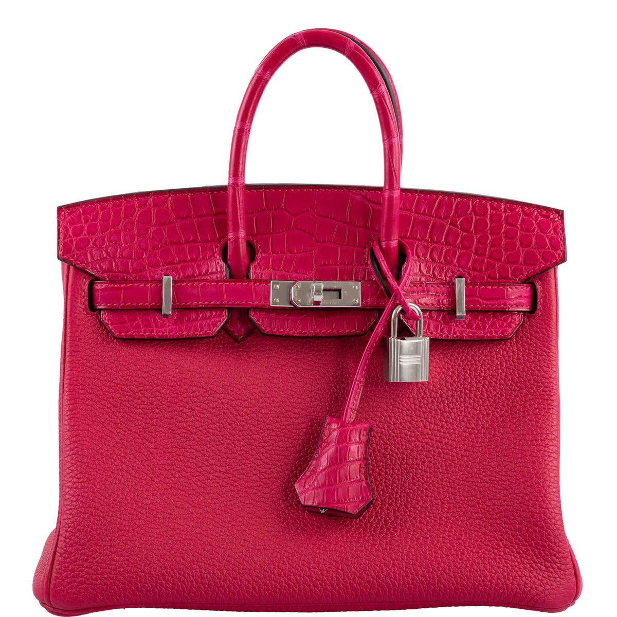 Hermes Birkin Touch 25 Framboise Togo & Matte Alligator Palladium Hardware Hermes
