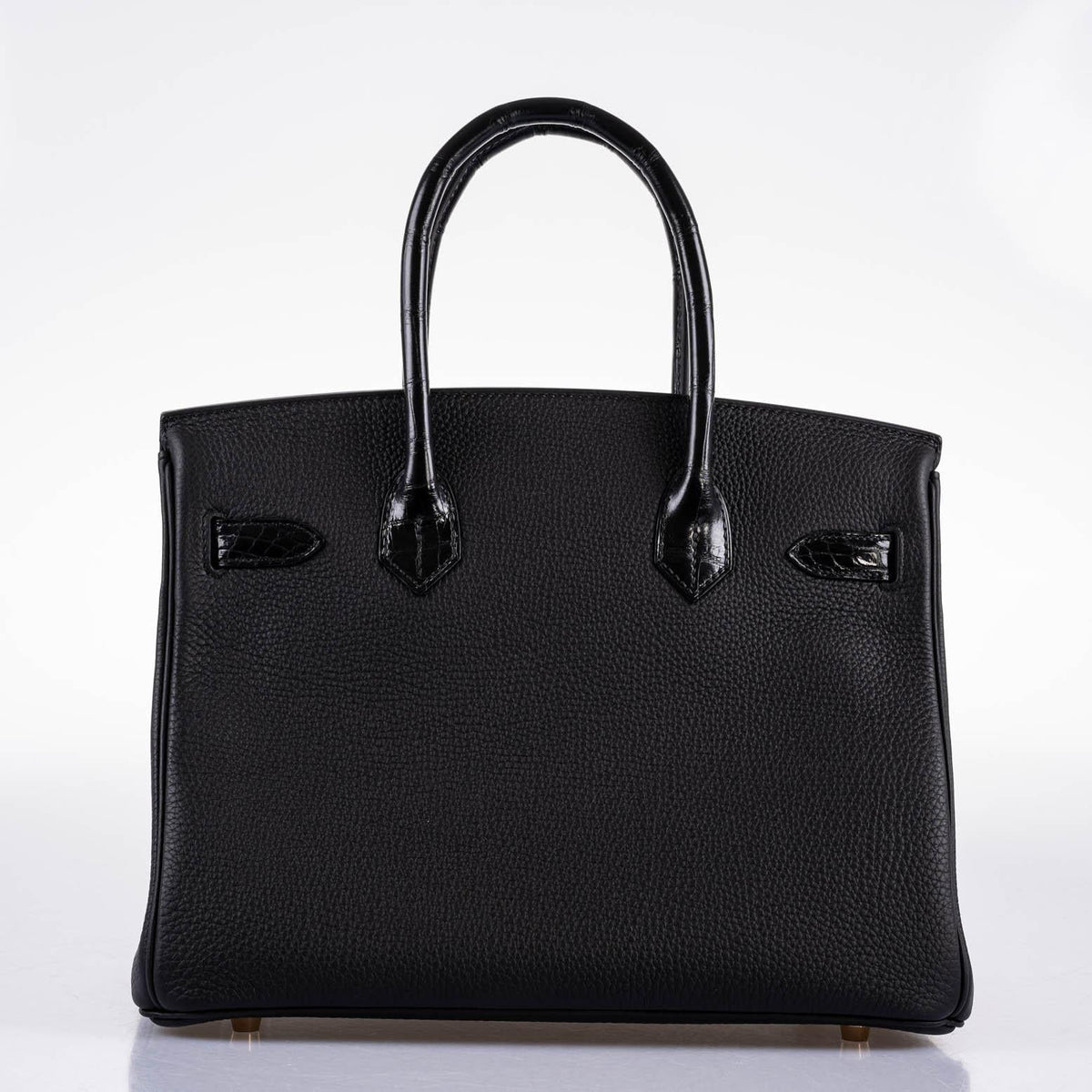 Hermes Birkin Touch 30 Black Novillo & Niloticus Crocodile Rose Gold Hardware Hermes