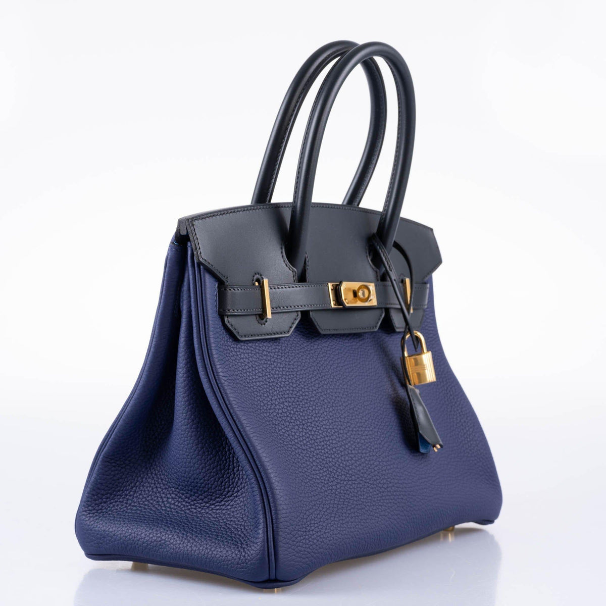 Hermes Birkin Touch 30 Bleu Encre Sombrero & Bleu Obscur Taurillon Clemence Gold Hardware Hermes