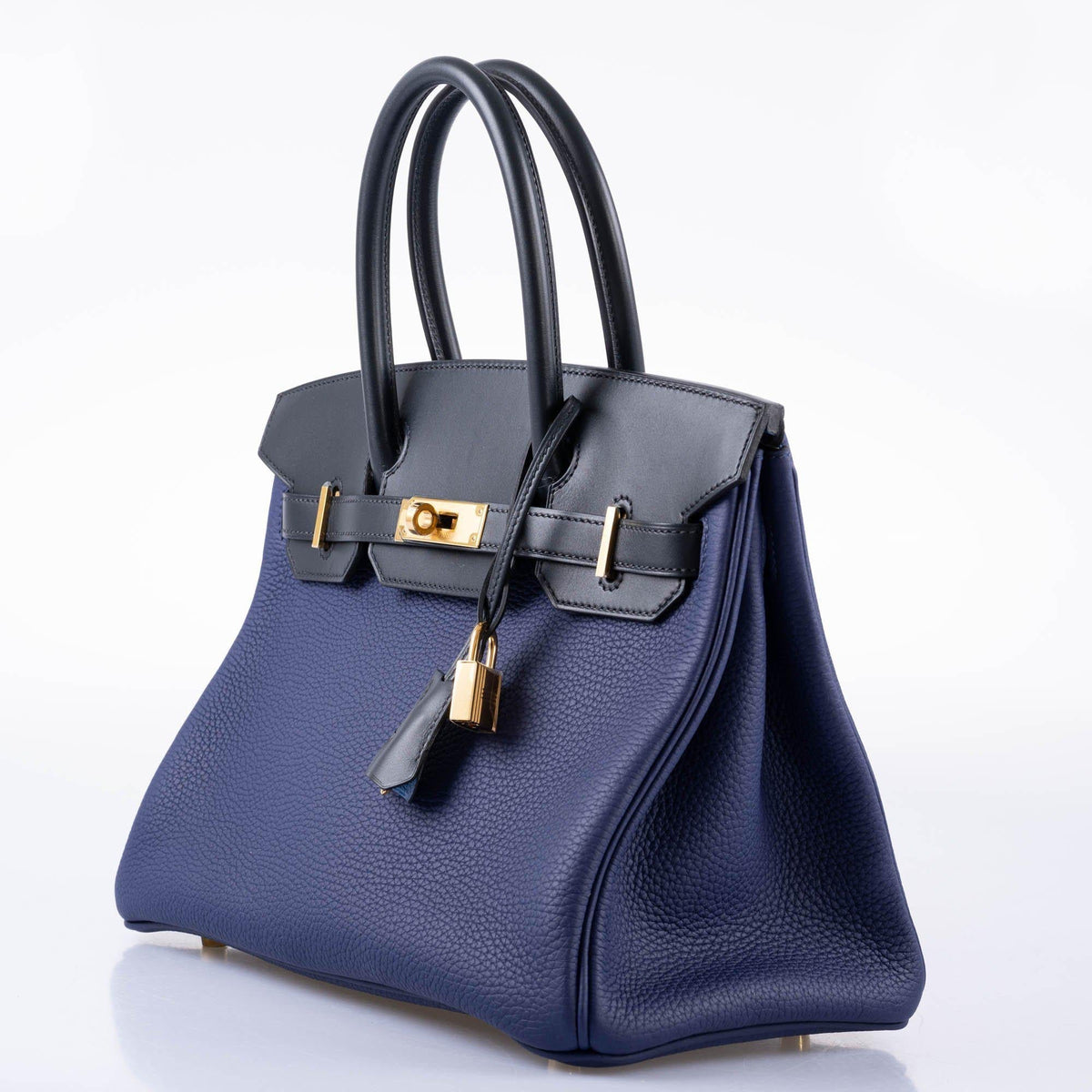 Hermes Birkin Touch 30 Bleu Encre Sombrero & Bleu Obscur Taurillon Clemence Gold Hardware Hermes