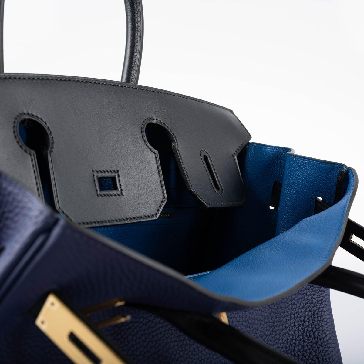 Hermes Birkin Touch 30 Bleu Encre Sombrero & Bleu Obscur Taurillon Clemence Gold Hardware Hermes
