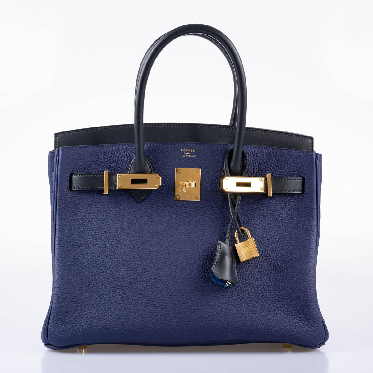 Hermes Birkin Touch 30 Bleu Encre Sombrero & Bleu Obscur Taurillon Clemence Gold Hardware Hermes