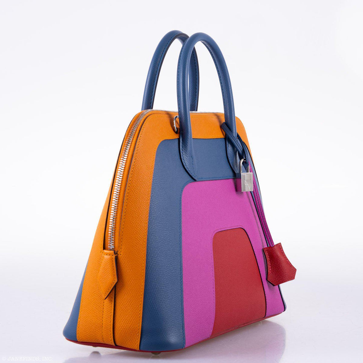 Hermes Bolide 1923 30 Rainbow Bag "Sunset" Epsom Palladium Hardware Hermes