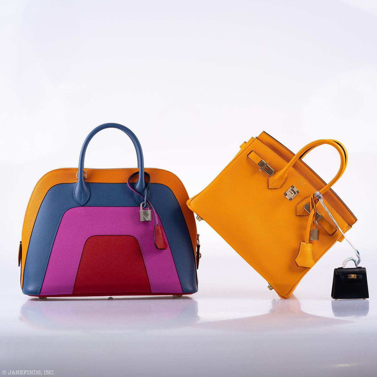 Hermes Bolide 1923 30 Rainbow Bag "Sunset" Epsom Palladium Hardware Hermes