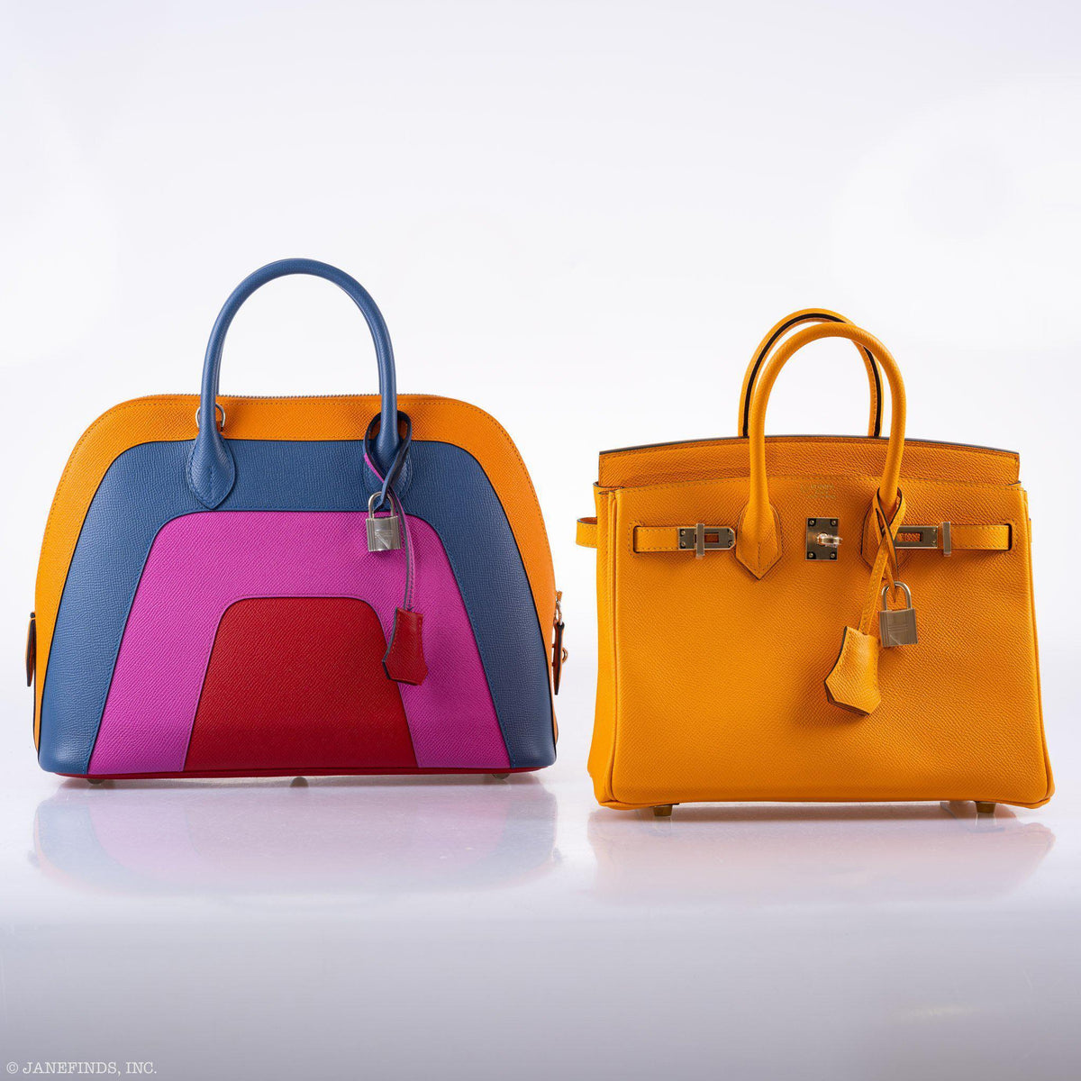 Hermes Bolide 1923 30 Rainbow Bag "Sunset" Epsom Palladium Hardware Hermes