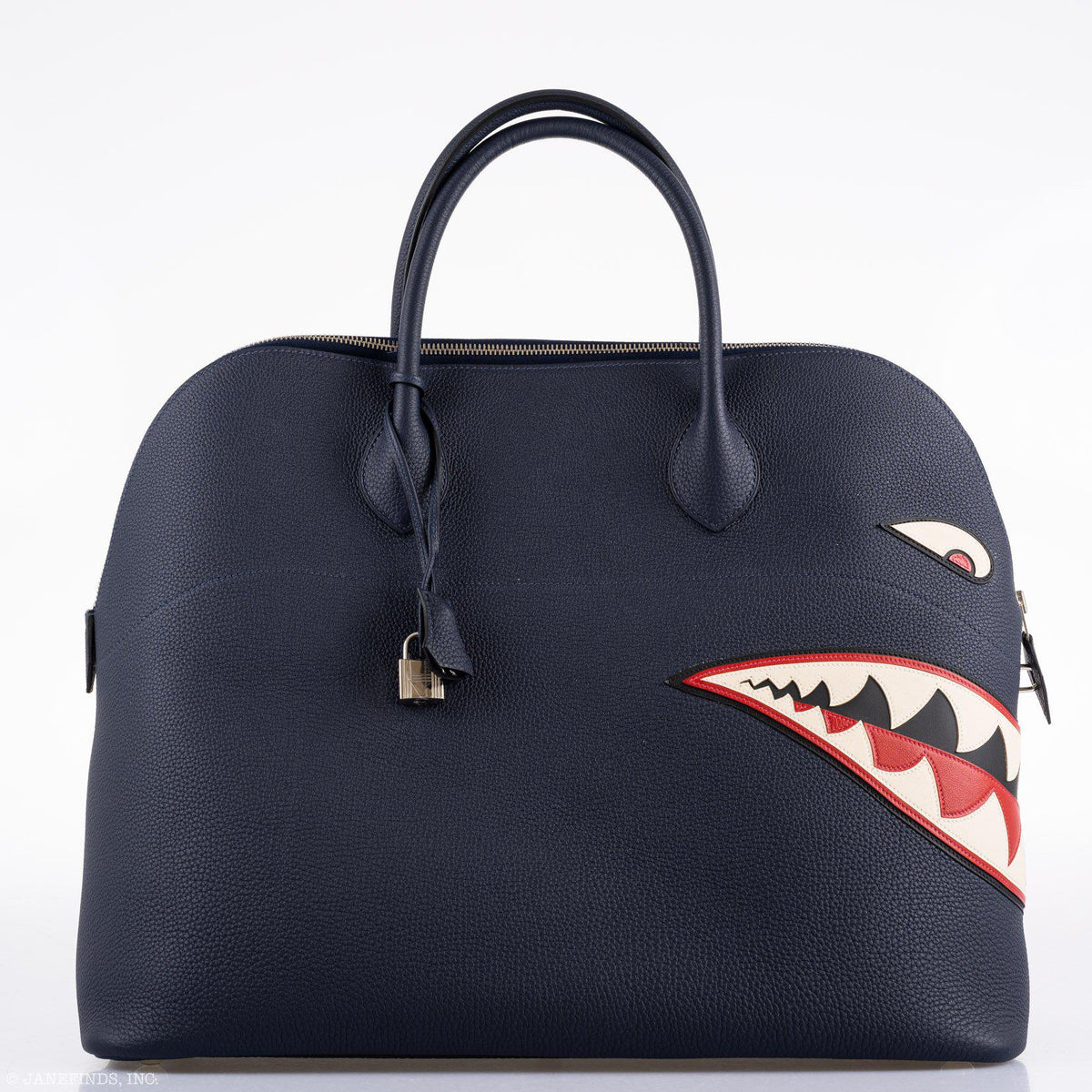 Hermes Bolide 40 Shark Indigo Blue Togo Unisex Bag Palladium Hardware Hermes