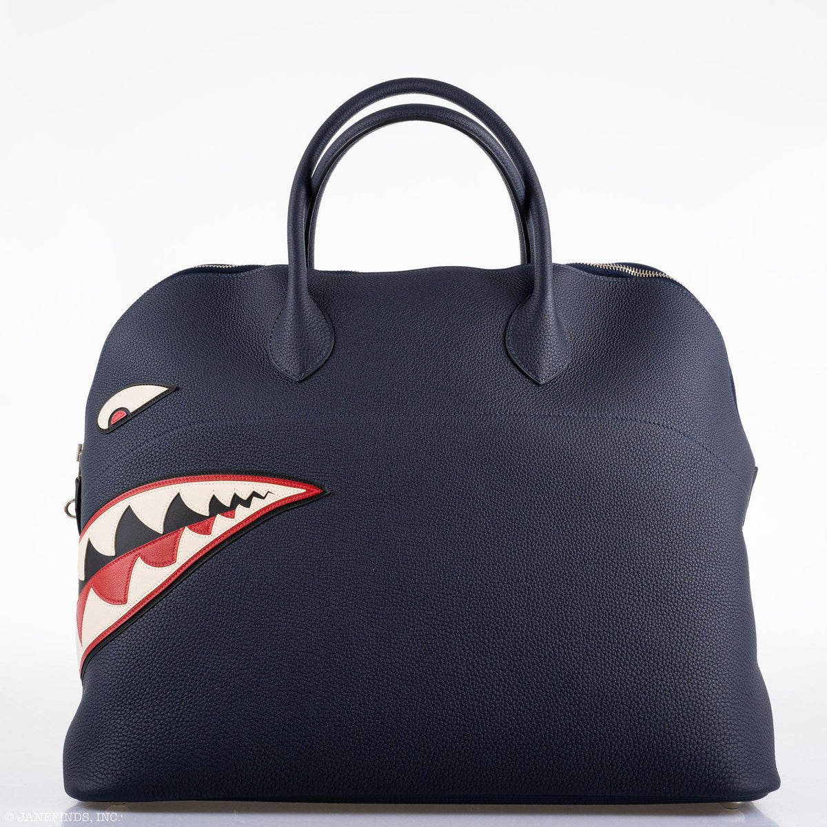 Hermes Bolide 40 Shark Indigo Blue Togo Unisex Bag Palladium Hardware Hermes