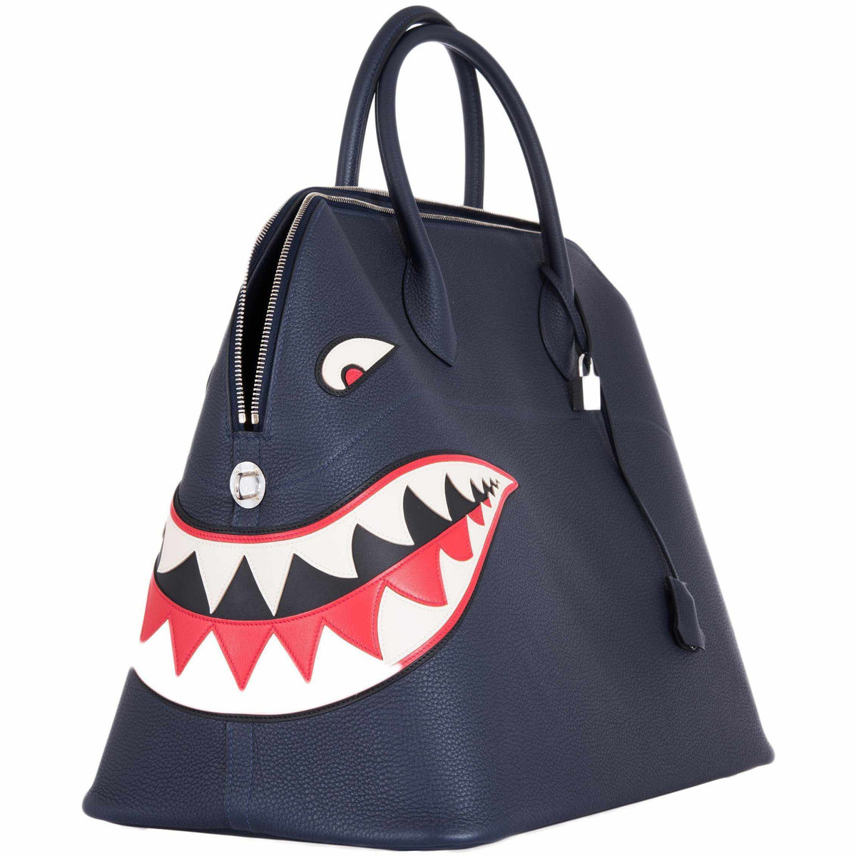 Hermes Bolide 40 Shark Indigo Blue Togo Unisex Bag Palladium Hardware Hermes