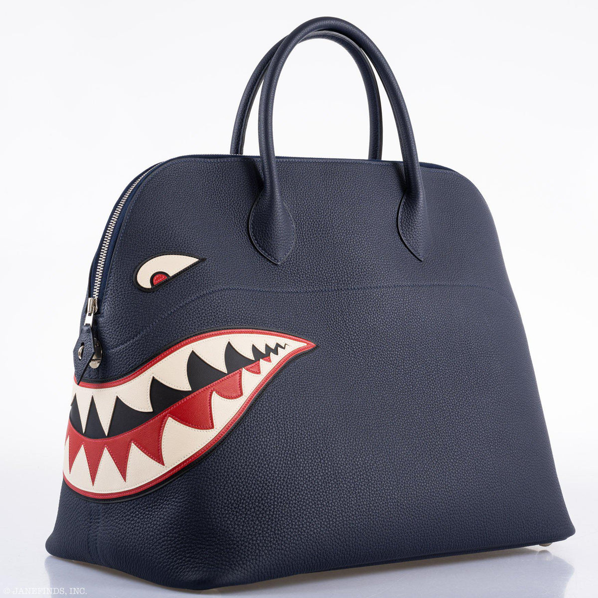 Hermes Bolide 40 Shark Indigo Blue Togo Unisex Bag Palladium Hardware Hermes