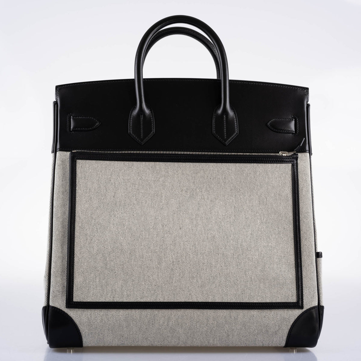 Hermes Cargo HAC Birkin 40 Black Box & Toile with Palladium Hardware Hermes