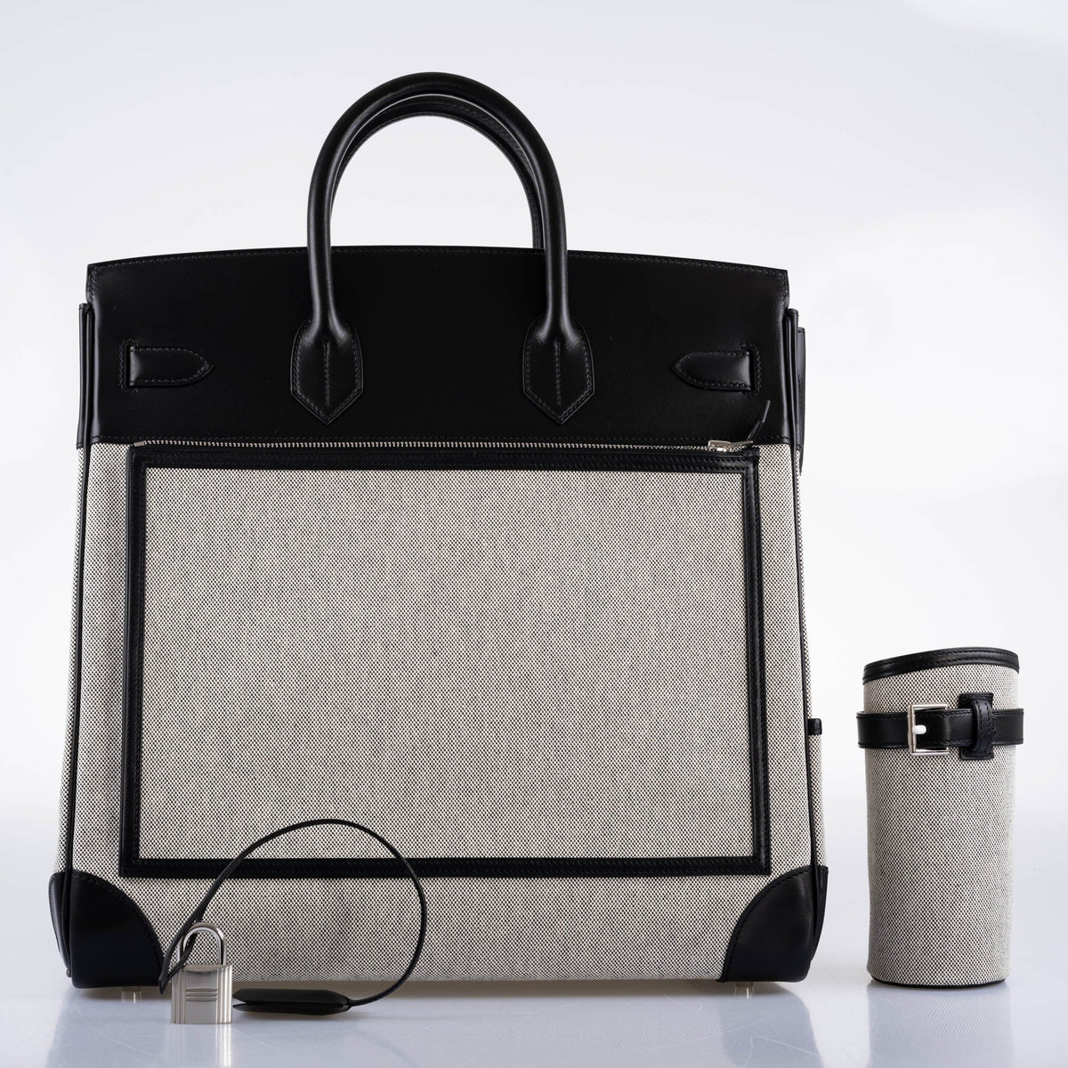 Hermes Cargo HAC Birkin 40 Black Box & Toile with Palladium Hardware Hermes