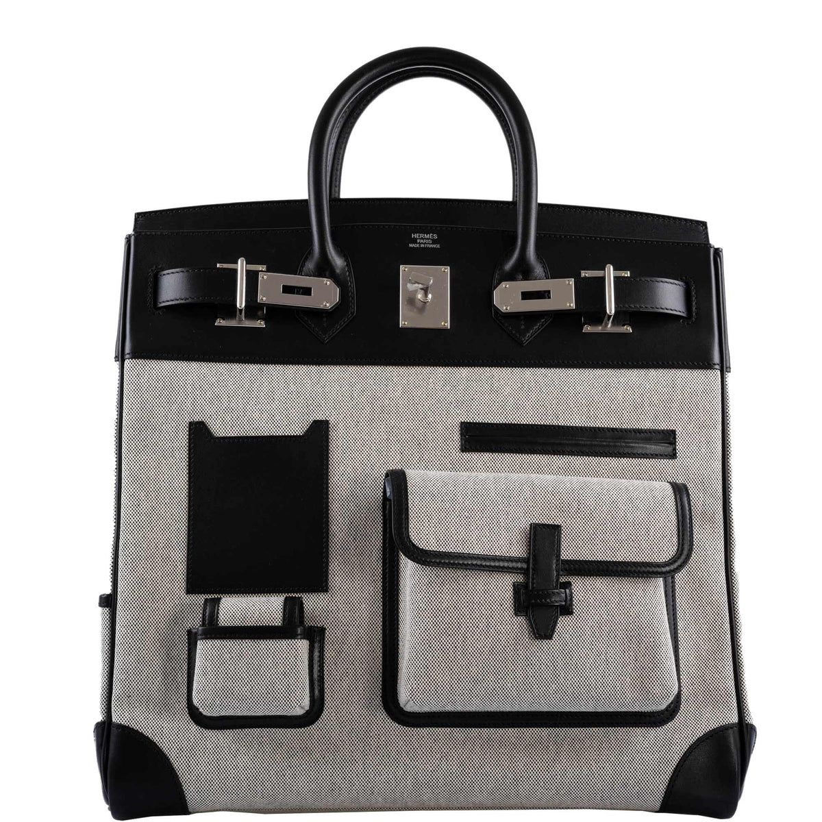 Hermes Cargo HAC Birkin 40 Black Box & Toile with Palladium Hardware Hermes