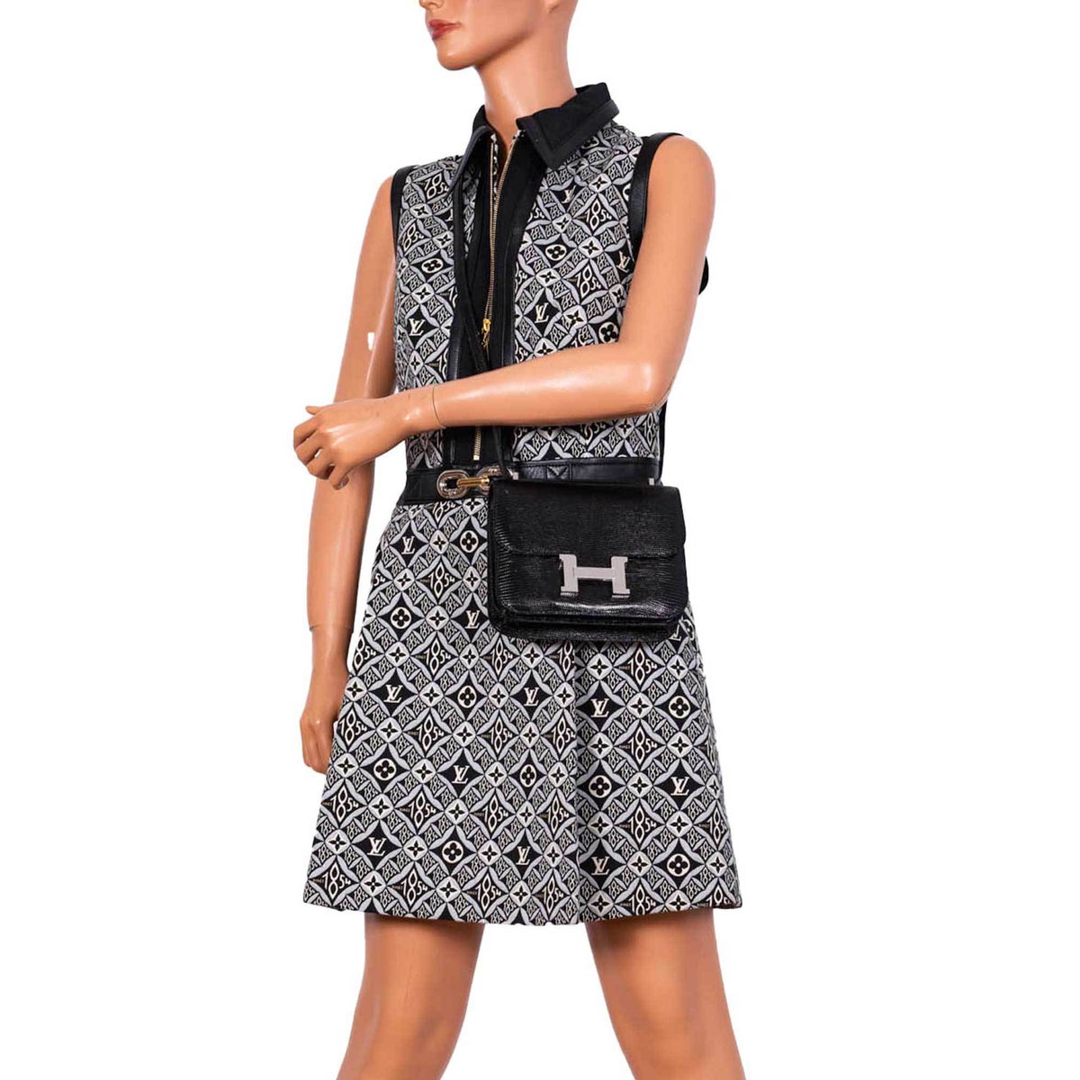 Hermes Constance 18 Black Salvator Lizard Palladium Hardware Hermes