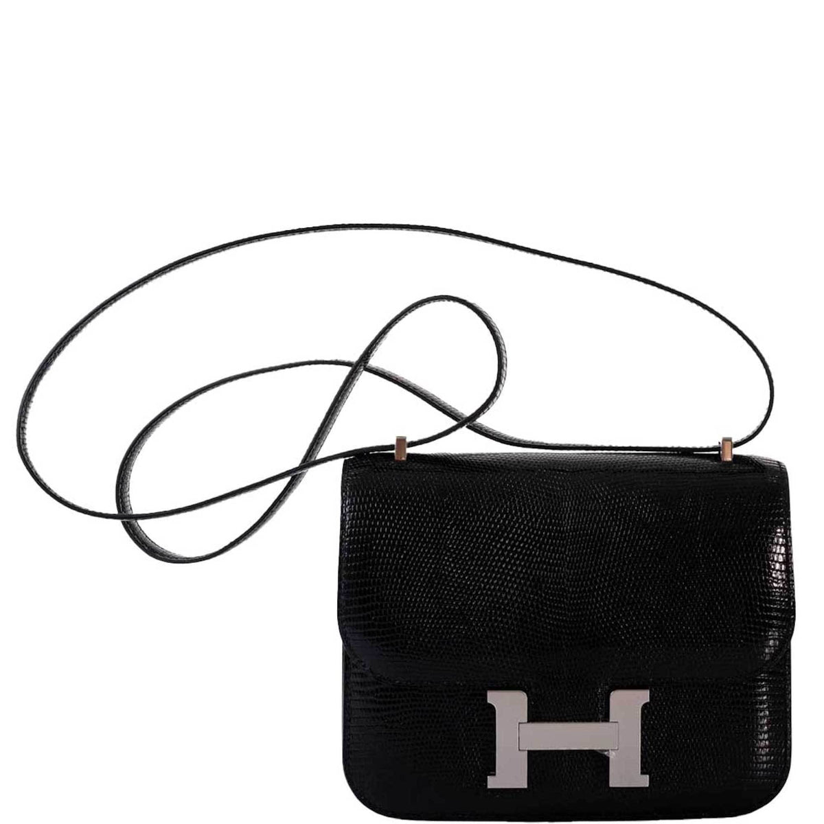 Hermes Constance 18 Black Salvator Lizard Palladium Hardware Hermes