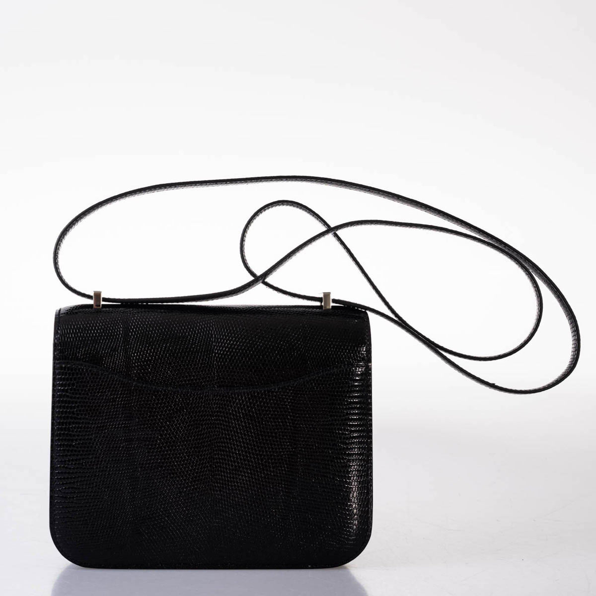 Hermes Constance 18 Black Salvator Lizard Palladium Hardware Hermes
