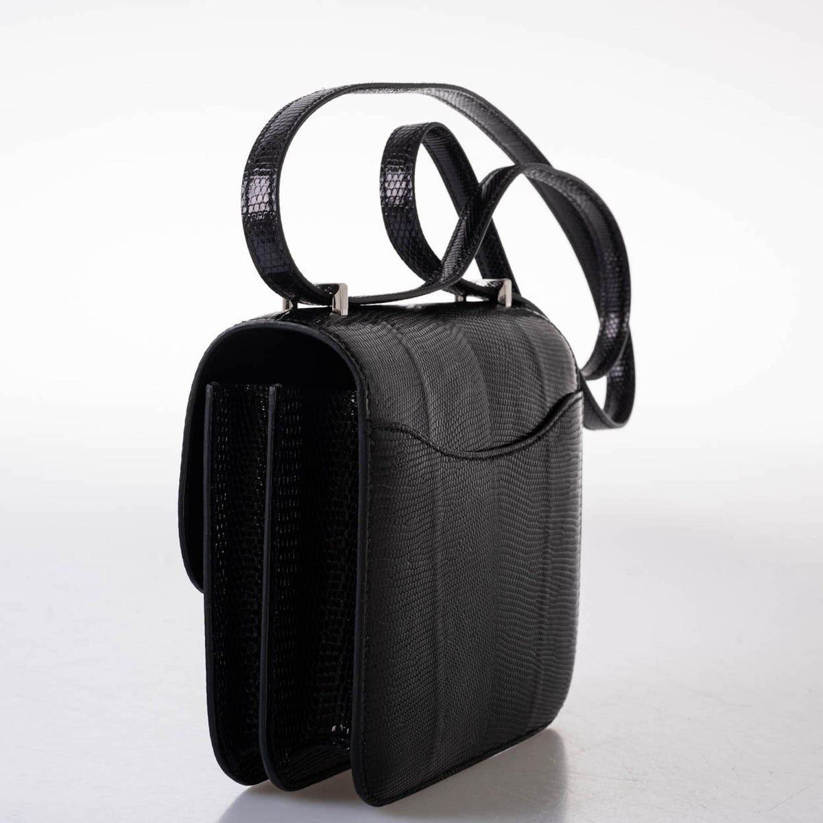 Hermes Constance 18 Black Salvator Lizard Palladium Hardware Hermes